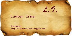 Lauter Irma névjegykártya