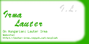 irma lauter business card